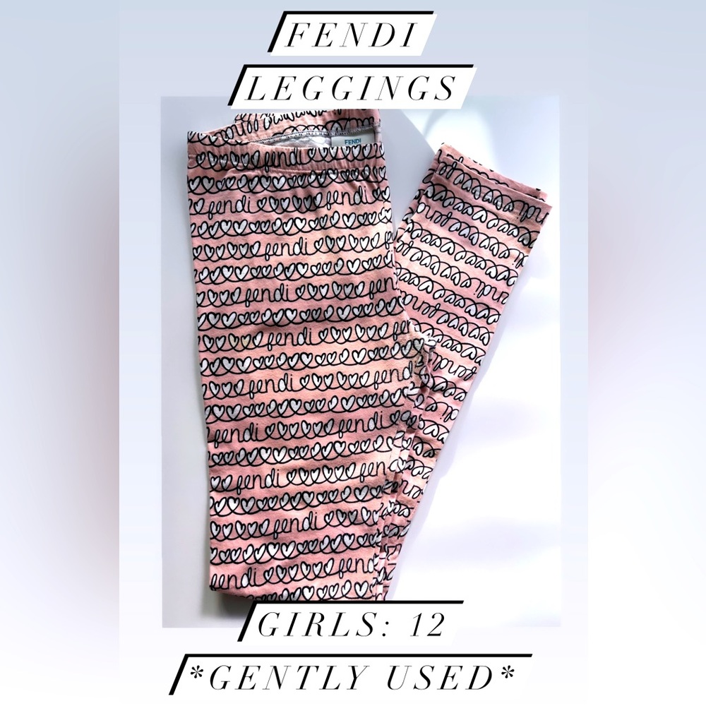 Girls FENDI Heart Loop Leggings | Pink/Rose